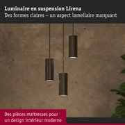 Luminaire suspendu Lirena noir en métal avec design lamellaire pour intérieur moderne