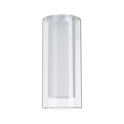 Abat-jour cylindrique en verre transparent moderne pour lampes LED au design épuré