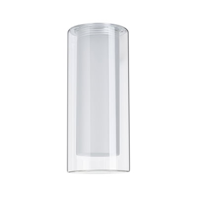 Moderner transparenter Glaszylinder als Lampenschirm für LED-Leuchten mit klarem Design
