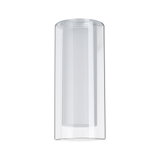 Moderner transparenter Glaszylinder als Lampenschirm für LED-Leuchten mit klarem Design