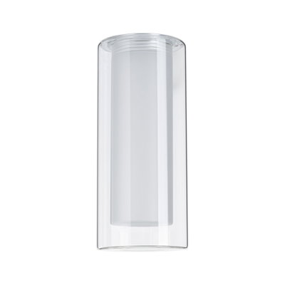 Moderner transparenter Glaszylinder als Lampenschirm für LED-Leuchten mit klarem Design