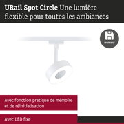 Spot LED URail Spot Circle blanc avec fonction mémoire pour un éclairage flexible