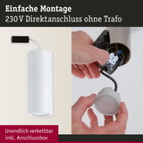 Weiße LED-Deckenleuchte aus Metall mit direktem 230V Anschluss ohne Trafo, einfache Montage