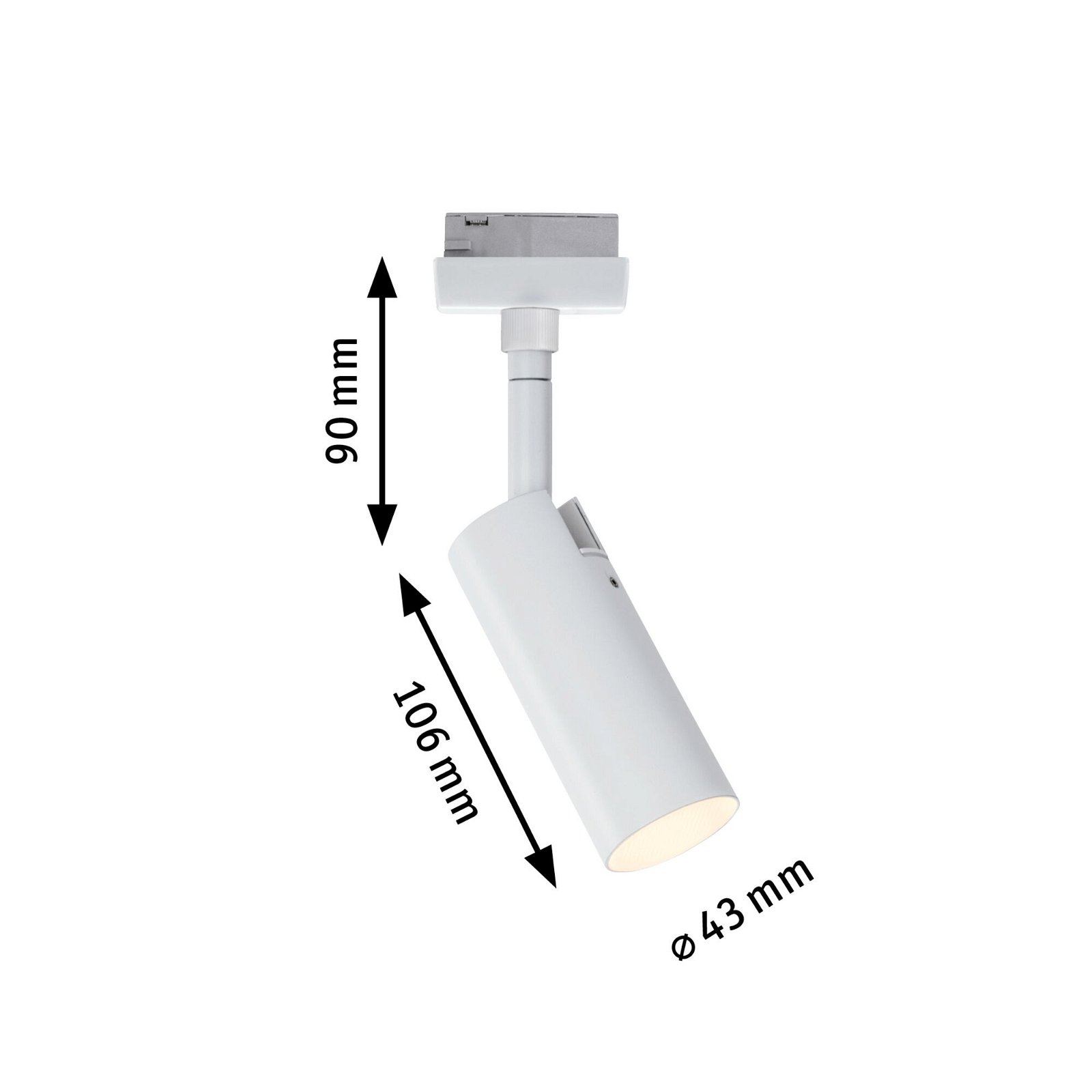 URail LED-skinnespot 3-Step-Dim Tubo Enkelt spot 150lm 4W 3000K dæmpbar 230V Hvid