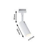 White metal LED spotlight 90 mm high and 43 mm diameter for modern indoor lighting