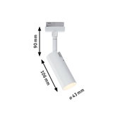 White metal LED spotlight 90 mm high and 43 mm diameter for modern indoor lighting
