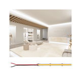 LED strip light with transparent cover and connection wires, perfect for indoor indirect lighting solutions