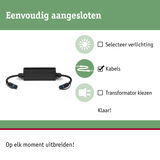 Zwart kabel met connectoren voor eenvoudige verlichting en uitbreiding op elk moment