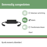 Zwart kabelverbindingshuis met stekkers voor flexibele verlichtingsinstallatie