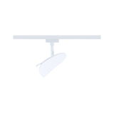 Moderner weißer LED-Strahler mit abgerundetem Design für Schienensystembeleuchtung im Innenbereich