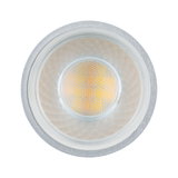 Runde LED-Einbauleuchte mit silbernem Aluminiumgehäuse und warmweißem Licht für Wohnräume