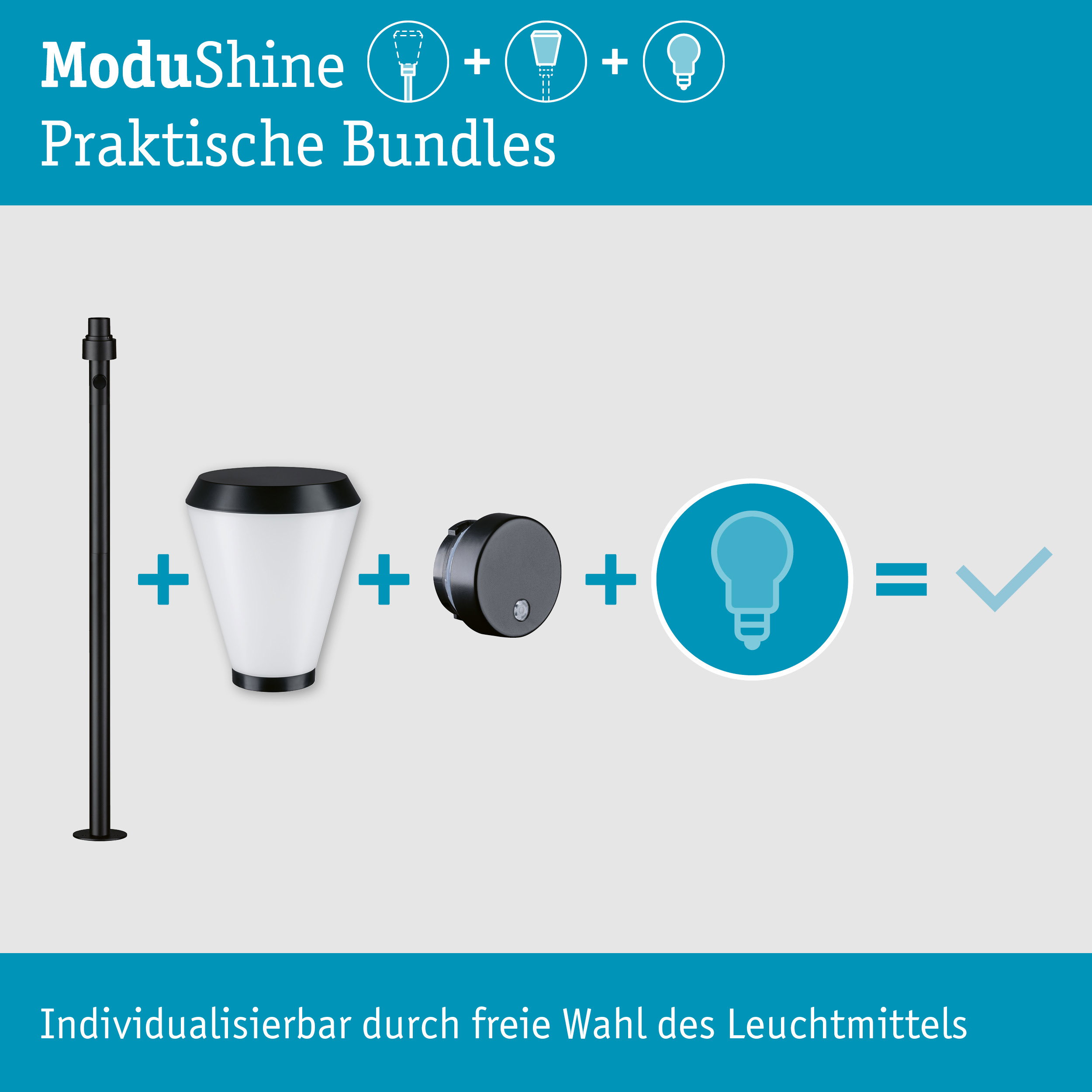Set ModuShine Poller Varino Mittel mit Sensor Anthrazit
