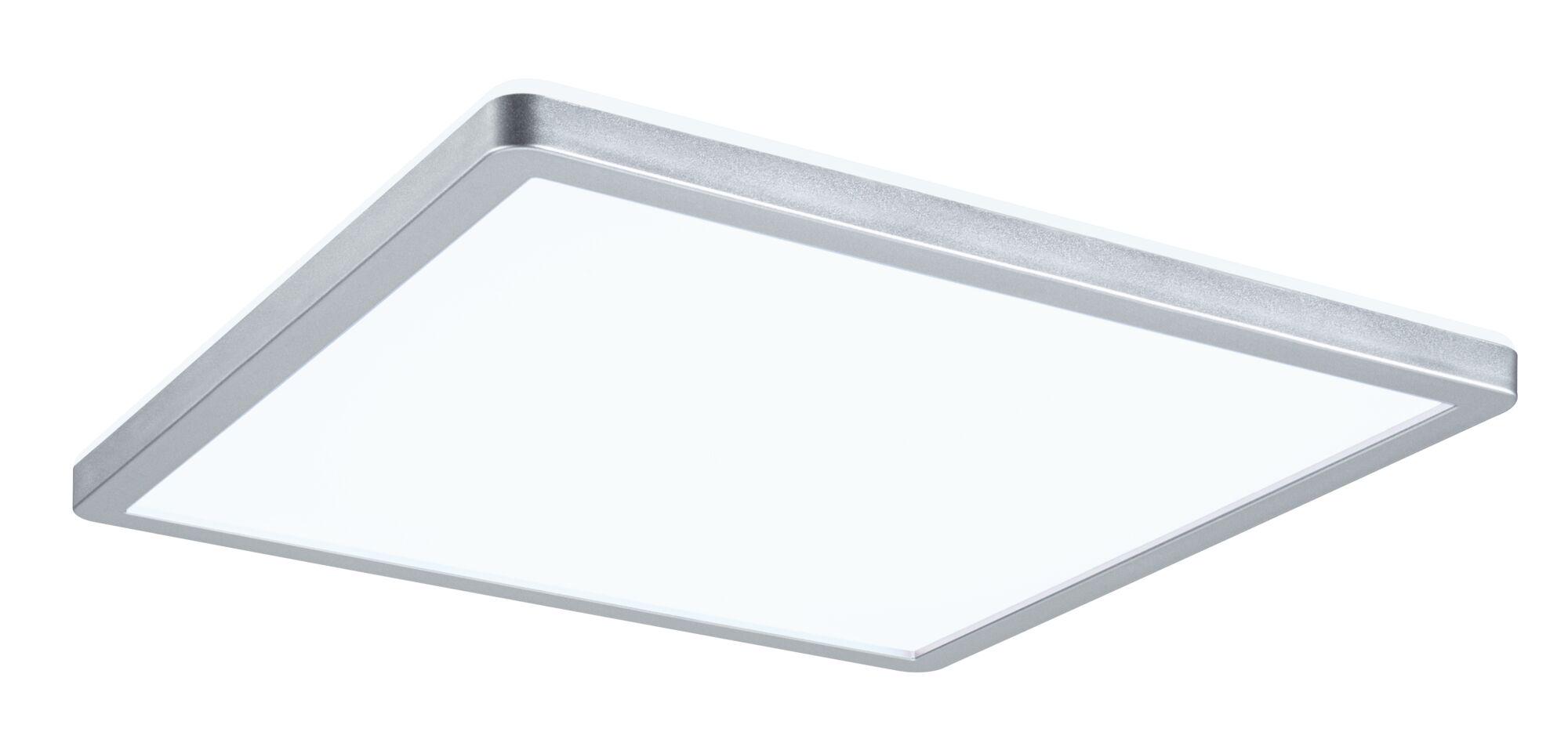 Quadratische LED-Deckenleuchte mit silbernem Aluminiumrahmen und weißem Diffusor für modernes Raumlicht