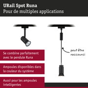 Spot URail Runa noir avec projecteur réglable et suspension pour éclairage polyvalent
