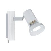 Applique murale blanche en métal avec abat-jour réglable pour un éclairage intérieur ciblé