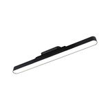 Black metal LED wall light with slim elongated design and white illumination for modern interior lighting