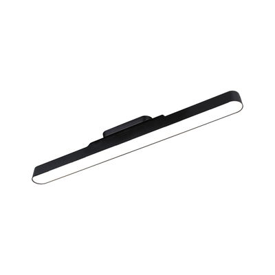 Black metal LED wall light with slim elongated design and white illumination for modern interior lighting