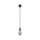 Suspension avec câble bleu et ampoule en verre fumé pour éclairage intérieur moderne