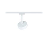 Modern white metal LED spotlight on track system for flexible room lighting solutions