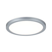 Rundes LED-Deckenlicht mit silbernem Aluminiumrahmen und weißem Diffusor für moderne Raumbeleuchtung