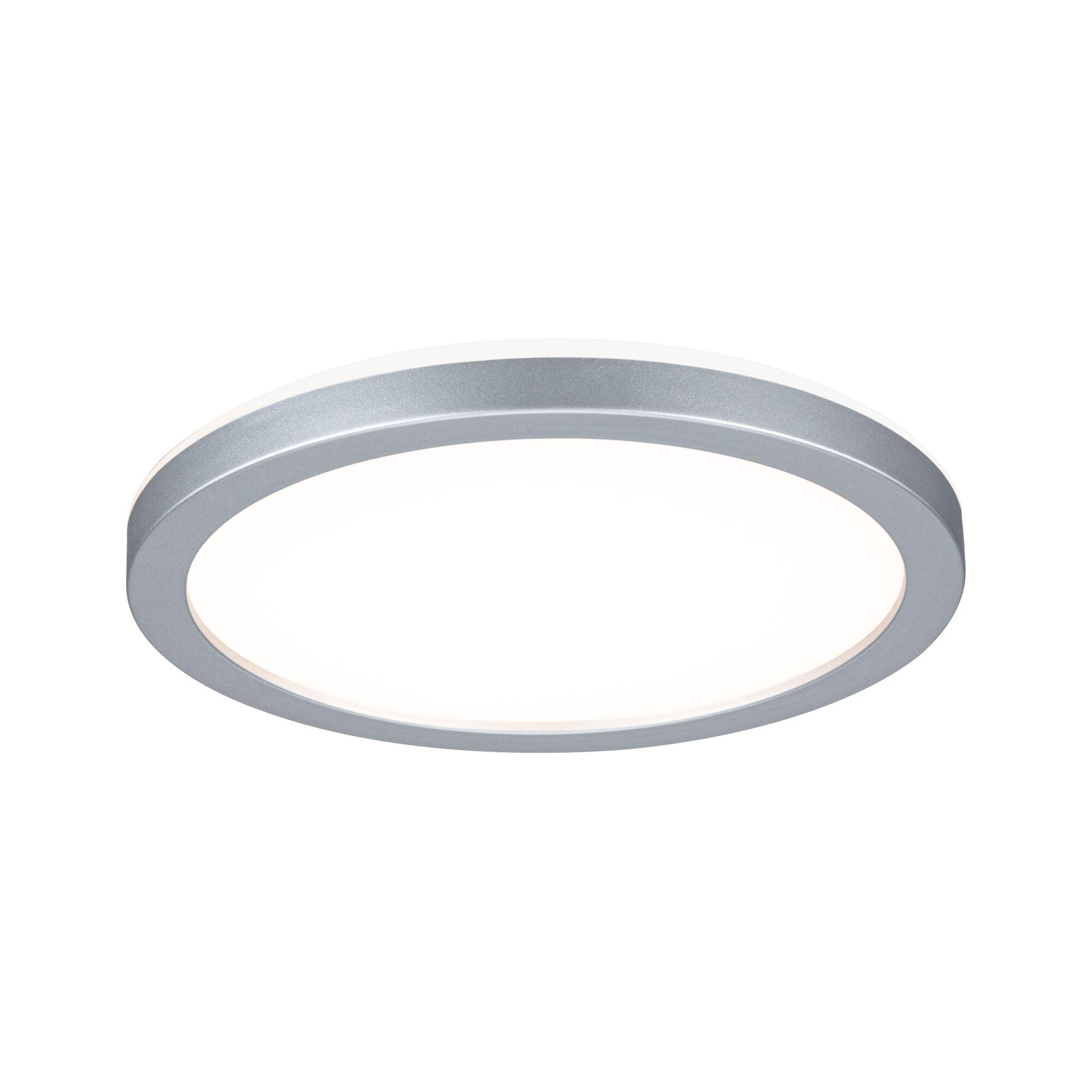 Rundes LED-Deckenlicht mit silbernem Aluminiumrahmen und weißem Diffusor für moderne Raumbeleuchtung