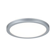 Rundes LED-Deckenlicht mit silbernem Aluminiumrahmen und weißem Diffusor für moderne Raumbeleuchtung