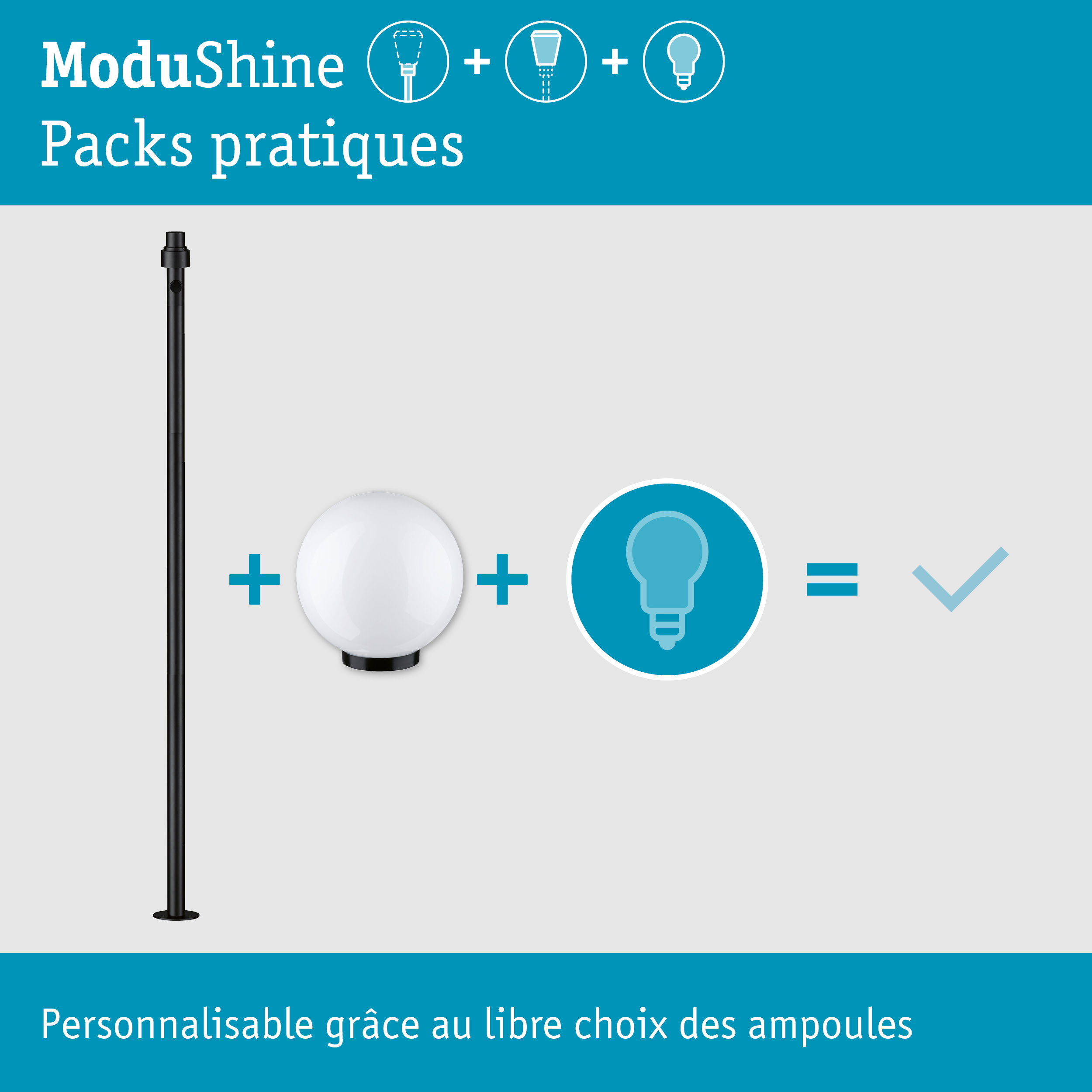 Kit ModuShine Borne Taleno élevée sans capteur Anthracite