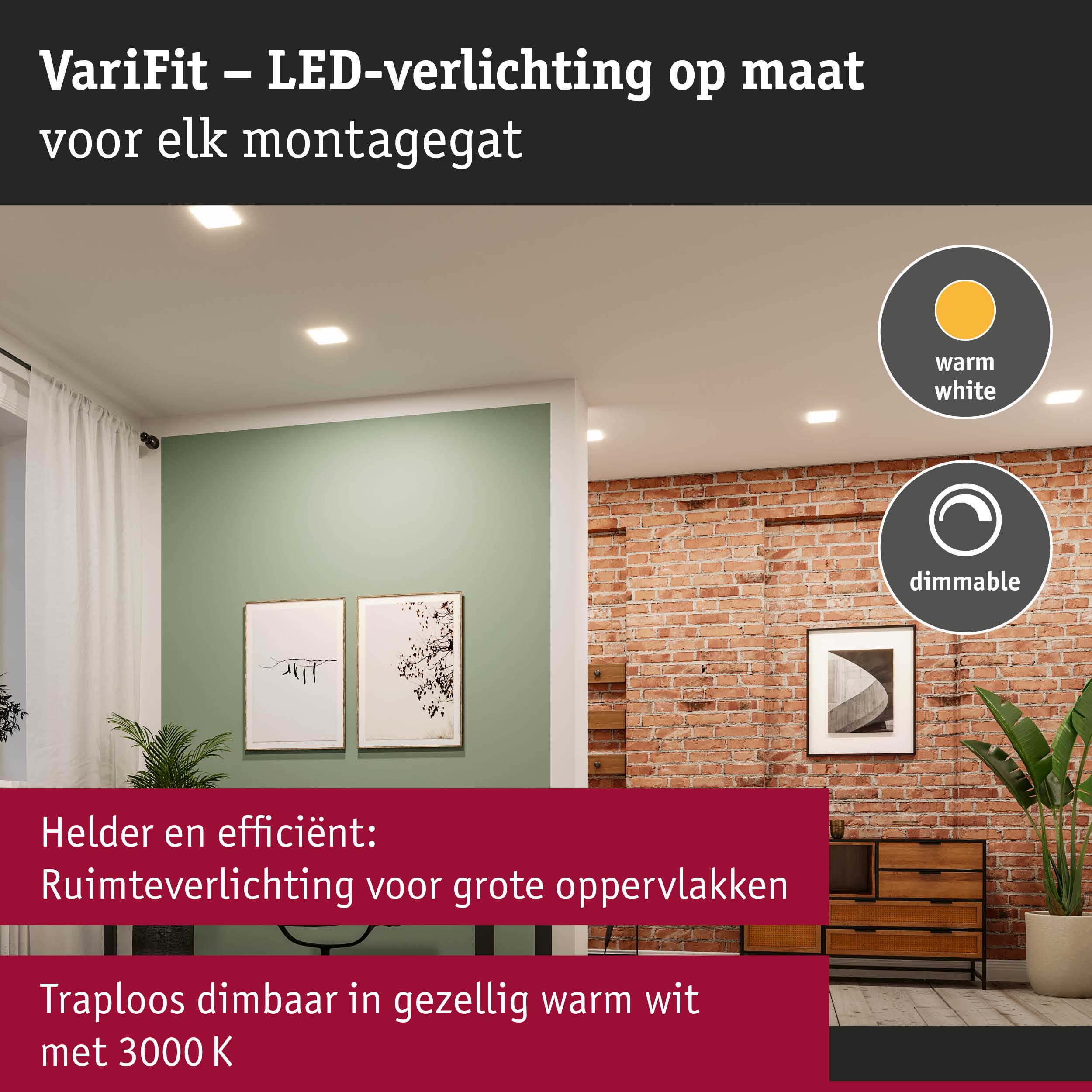 VariFit dimbare warm witte LED-inbouwspots voor heldere en efficiënte ruimteverlichting