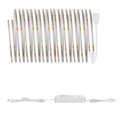 Flexible white LED strip with power supply for modern indoor lighting and accent illumination