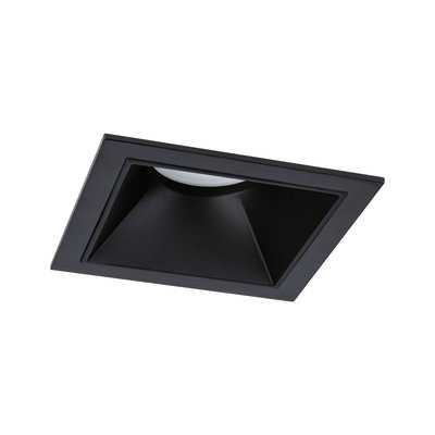 Schwarzer quadratischer Einbaustrahler aus Metall mit mattem Finish für moderne LED-Beleuchtung