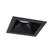 Schwarzer quadratischer Einbaustrahler aus Metall mit mattem Finish für moderne LED-Beleuchtung