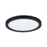Runde LED-Deckenleuchte mit schwarzem Aluminiumrahmen und weißem Diffusor für moderne Raumbeleuchtung