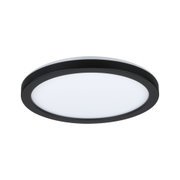 Okrągła lampa sufitowa LED z czarną metalową ramą i białym dyfuzorem do nowoczesnego oświetlenia