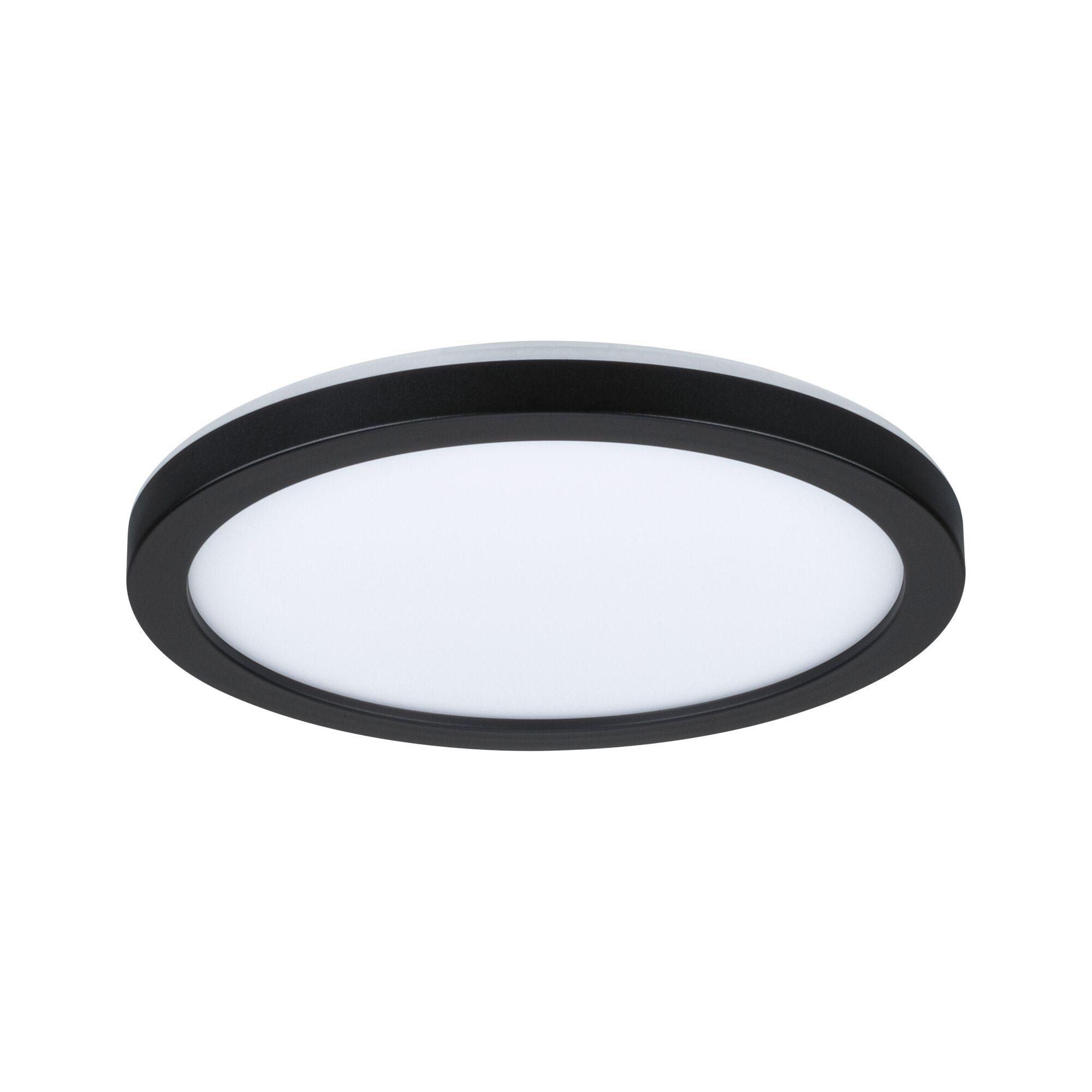 Okrągła lampa sufitowa LED z czarną metalową ramą i białym dyfuzorem do nowoczesnego oświetlenia