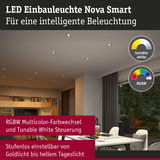 LED Einbauleuchte Nova Smart in Weiß mit RGBW Farbwechsel und einstellbarem Weißlicht für smarte Beleuchtung