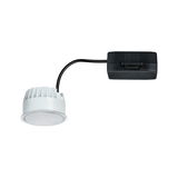 White LED recessed spotlight with black cable and driver for energy-efficient lighting solutions