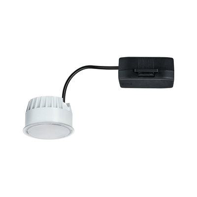 Witte LED inbouwspot met zwarte kabel en driver voor energiezuinige verlichting