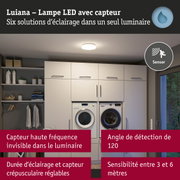 Plafonnier LED blanc Luiana avec capteur intégré pour éclairage économique à la maison