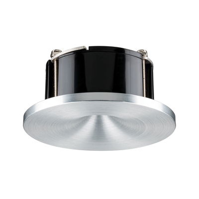 Spot encastré rond en aluminium brossé argenté avec boîtier noir pour éclairage LED