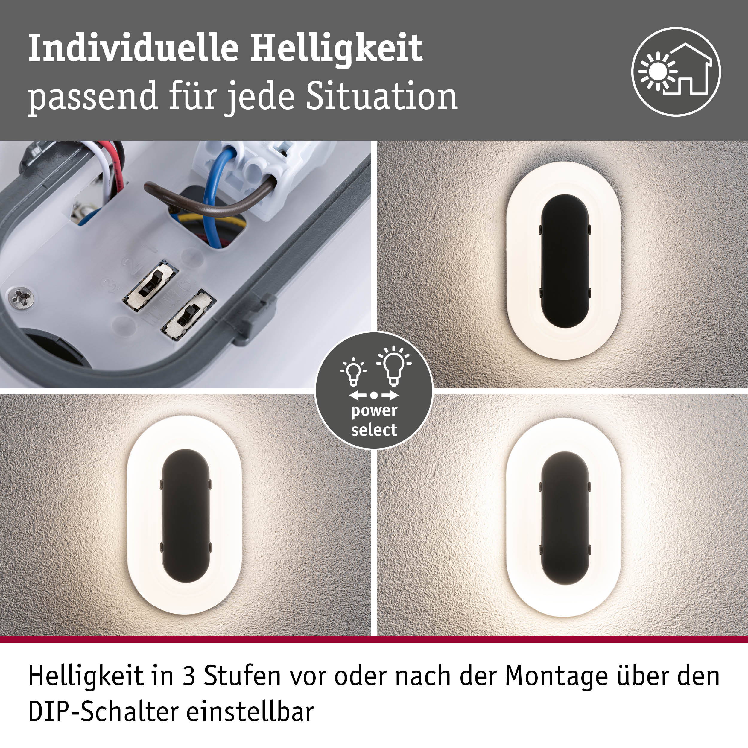 LED Außenwandleuchte Elunor IP65 länglich 122x212mm 2200 - 4000K 18,5W 1460lm 230V Anthrazit/Weiß Polycarbonat