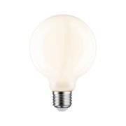 Runde LED-Glühbirne mit E27-Fassung in warmweißem Glas für energiesparende Beleuchtung