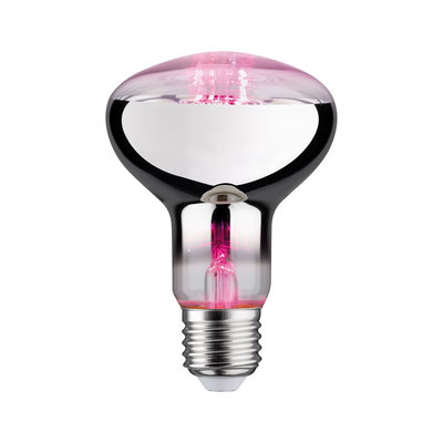 Reflektierende Glühbirne mit rosa Glas und E27-Fassung für dekorative LED-Beleuchtung