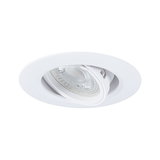 White recessed spotlight made of plastic with adjustable LED lamp for modern interior lighting