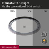 Round LED ceiling light with 3-step dimming and warm white light, energy-efficient indoor lighting solution