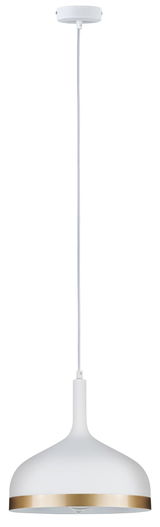 Modern white pendant lamp with gold metal trim for stylish indoor lighting