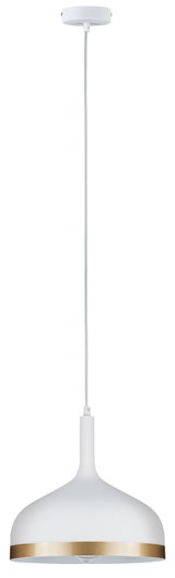 Modern white pendant lamp with gold metal trim for stylish indoor lighting