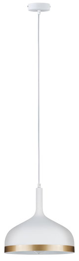 Modern white pendant lamp with gold metal trim for stylish indoor lighting