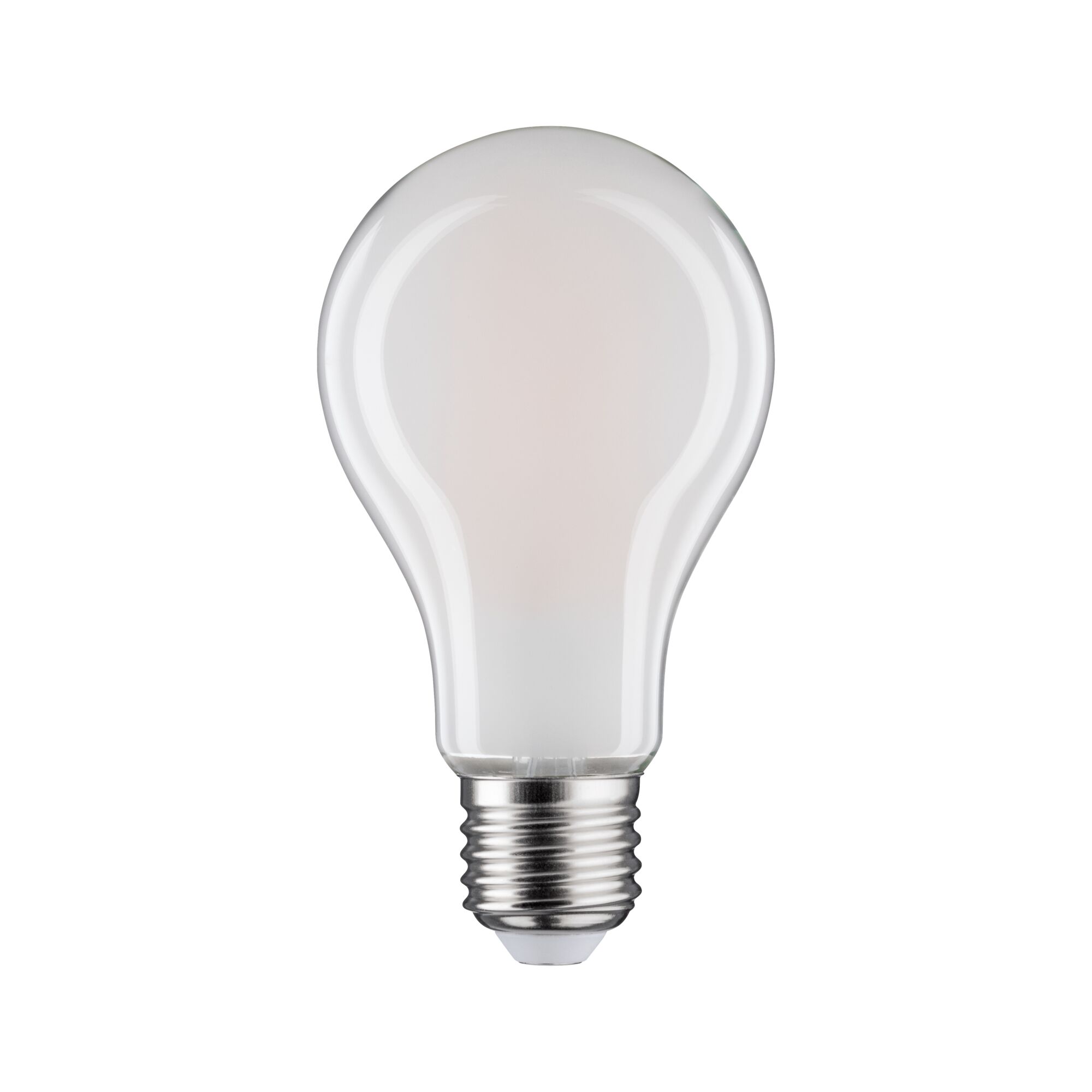 Klassische matte Glühbirne mit E27-Fassung in Weiß für energiesparende Beleuchtung