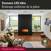 Plafonnier LED Abia noir avec lumière blanc chaud pour un éclairage uniforme de la pièce, 3200 lumens