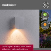 LED Wall light Flame insect friendly IP44 angular 58x103mm 2200K 4W 265lm 230V 75° White Metal